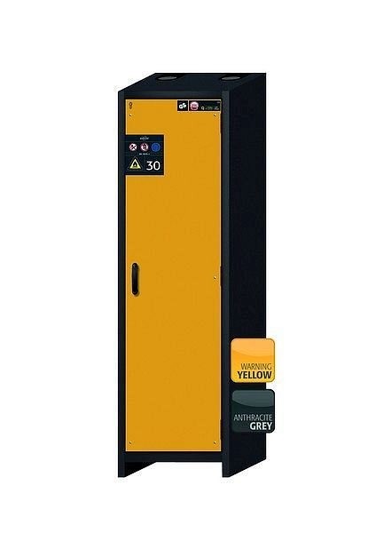 asecos Sicherheitsschrank Q-CLASSIC-30, Q30.195.056.R in sicherheitsgelb RAL 1004 mit 5x Auszugswanne Standard (Edelstahl), 31007-060-33425