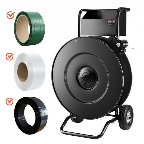 VEVOR Abrollwagen für PET/PP/Stahl-Umreifungsrollen (203/406 mm Kern), robuster Spender mit Bremse und Werkzeugablage, BZKZCKZCPPPE16HPQ001V0