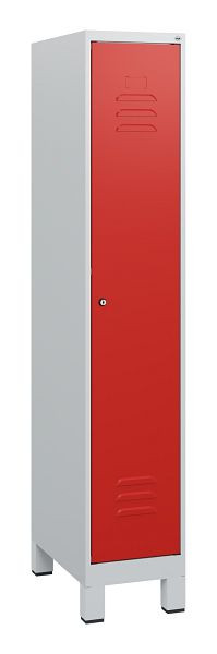 C+P Umkleidespind Classic PLUS, Füße, 1630x300x500mm, 7035/3020, Zylinderschloss, 0800105-10 S10017