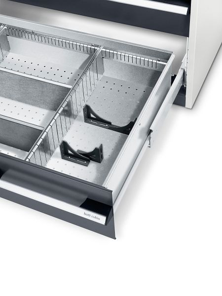 bott Auflagewinkel für Schublade, BxTxH: 80x20x60 mm, RAL 7011, VE: 4 Stück, 13009008