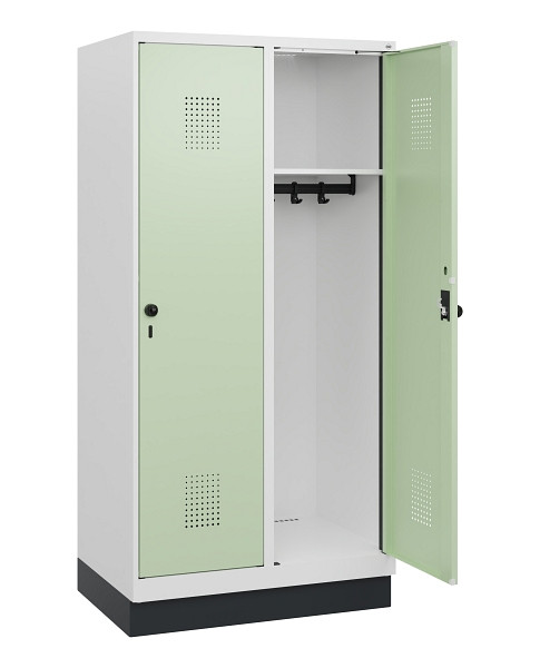 C+P Spind Evolo PLUS, Sockel, 2 Abteile, 1630x800x500mm, 9016/6019, Drehriegel, 0490205-22 S10021