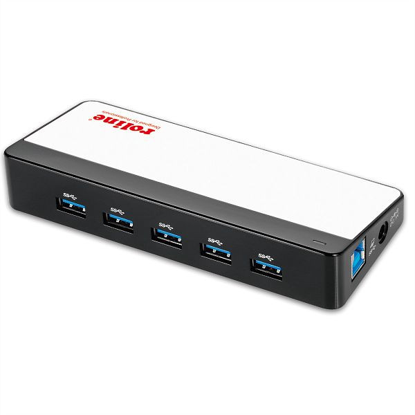 ROLINE USB 3.2 Gen 1 Hub "Black and White", 7 Ports, mit Netzteil, 14.02.5028