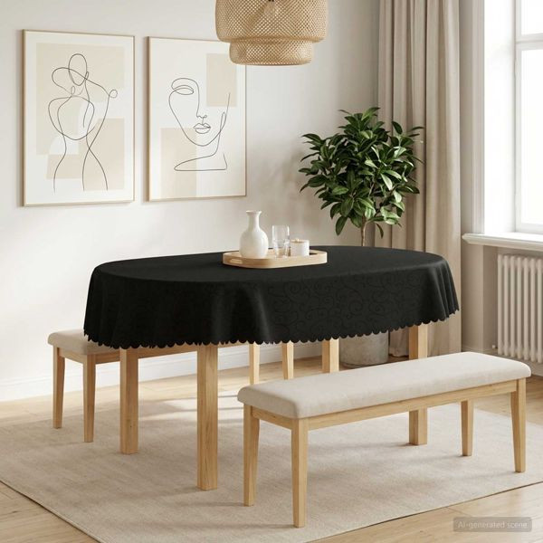 vidaXL Tischdecke 5 stk. Oval Dunkelgrau 95 x 220 cm, 42040513