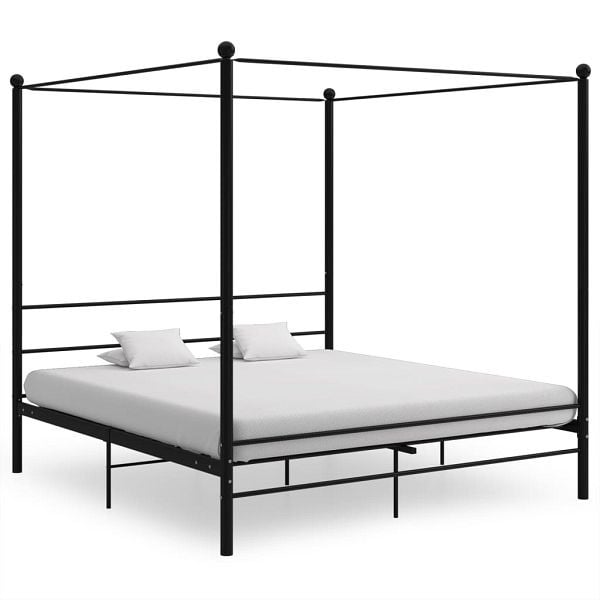 vidaXL Himmelbett Schwarz Metall 180x200 cm, pulverbeschichtet, 325066