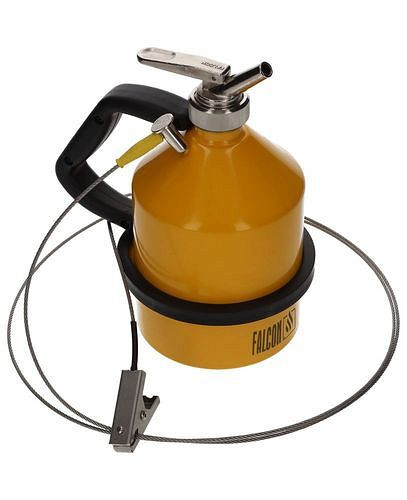 FALCON Sicherheitskanne aus Stahl, lackiert, Feindosierhahn, 2 l, Erdungsanschluss, 283923