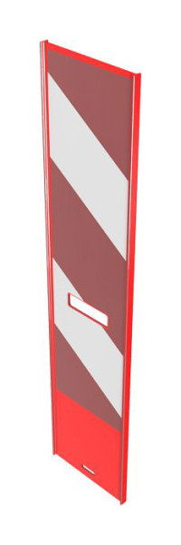 Schake Klemmbake für EURO, Schrankenzäune Typ 2/3, beklebt mit Folie Typ RA2/B, einseitig, rechtsweisend, Folie: 800x 200 mm, rot / weiß, 36050/2R