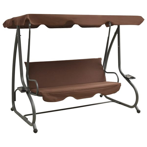vidaXL Hollywoodschaukel mit Sonnendach Kaffeebraun, 313338