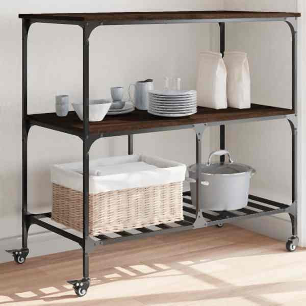vidaXL Küchenwagen Braun Eichen-Optik 100x50x95 cm Holzwerkstoff, 842310