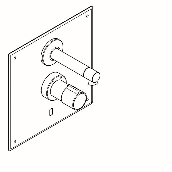 KWC Wascharmatur, F5, elektronisch gesteuert, Thermostatbatterie, UP, Ausladung 200mm, 6l, Umrüstung 5109, Batterie, 2030055500
