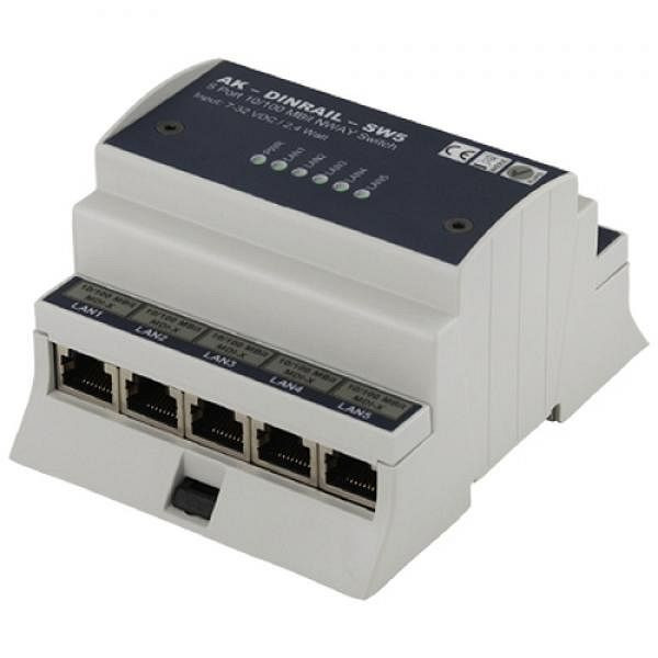 AK-Nord 5-Port Ethernet N-Way-Switch, AK-RailPort-SW5_V4, Abmessung: 87 x 62 mm (B x H), 203412