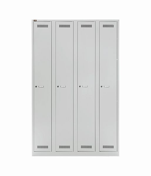 Bisley LIGHT Garderobenschrank LIGHT. 4 Abteile, lichtgrau, GL12Q1245