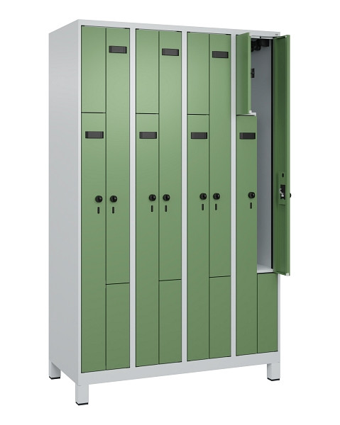 C+P Z-Spind Evolo PLUS, Füße, 8 Fächer, 1950x1200x500mm, 7035/6011, Drehriegel, 049013-408 S10006