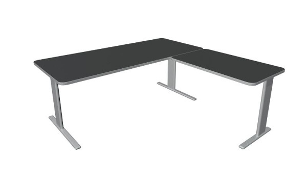 Kerkmann Schreibtisch Unic B 1800 x T 800 x H 750 mm, Anbauelement 1000 x 600 mm, anthrazit, 11334613