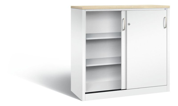 C+P Sideboard mit Schiebetüren Acurado, H1200xB1200xT500mm, Farbe: Verkehrsweiß, Bügelgriff, 3 OH, 2057-1200 S10391