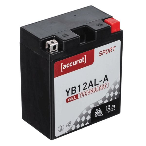 Accurat Sport GEL YB12AL-A Motorradbatterie 12Ah 12V 180A YB12AL-A2, MBG-YB12AL-A