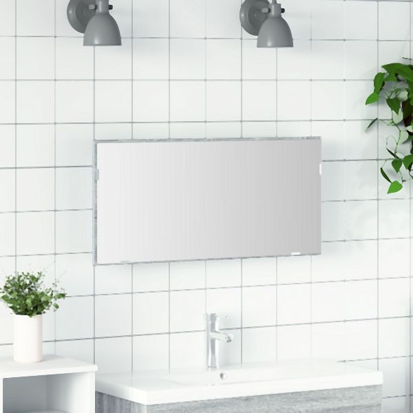 vidaXL Badezimmer-Spiegelschrank mit LED Licht Grau Sonoma 80x37 cm, 863304