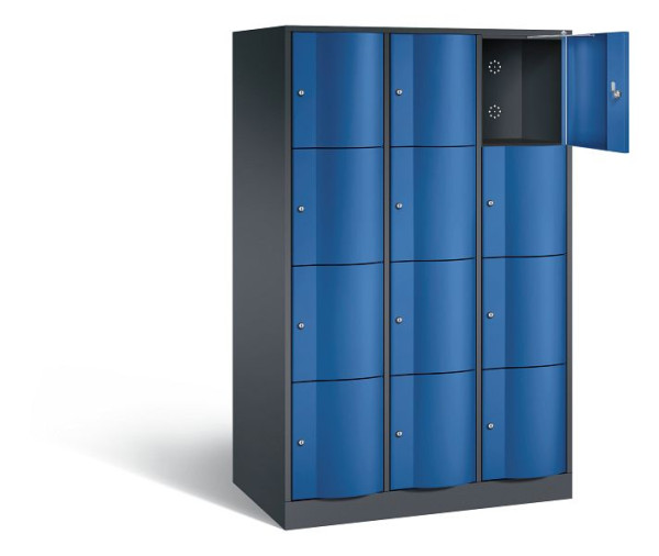 C+P XL-Schließfachschrank Resisto, H1950xB1148xT640mm, Farbe: Schwarzgrau / Enzianblau, 8470-373 S10031