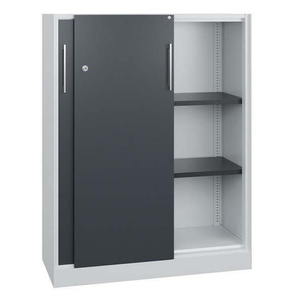 C+P Schiebetürenschrank Asisto, H1310xB1000xT435mm, 7035/7016, 142032-000 S10169