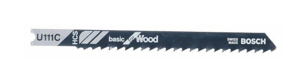 Bosch Stichsägeblatt U 111 C Basic for Wood, 3er-Pack, VE: 10 Stück, 2608630566
