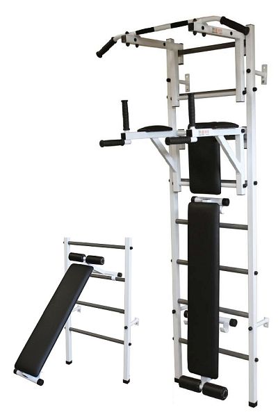 BITUXX Sprossenwand Mit Klimmzugstange - Kiefernholz Bis 120kg