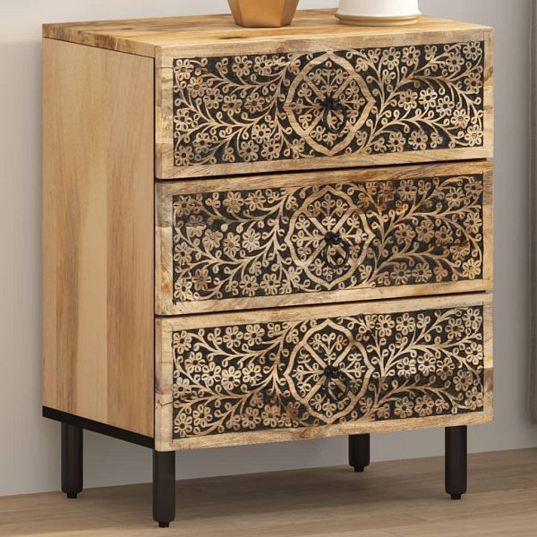 vidaXL Nachttisch 50x33x60 cm Massivholz Mango, Top-Qualität, 358221