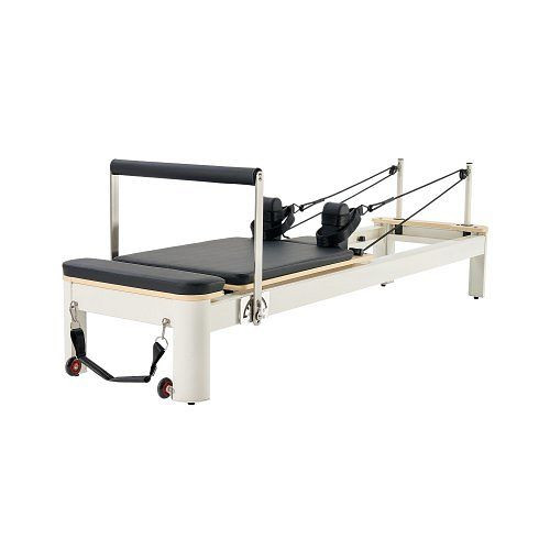 VEVOR Pilates Reformer Aluminium-Bett mit Sitzbox & doppeltem Widerstand – Feder & Kordel, bis 181,44 kg, Heim-Fitnessstudio, PLTHXCLBKZD040I9PV0