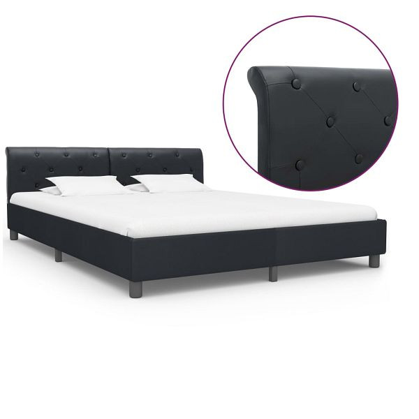 vidaXL Bettgestell Schwarz Kunstleder 180 × 200 cm, 284881, 8719883698120