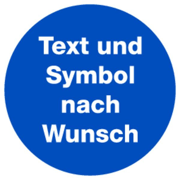 Schilder Klar Gebotsschilder mit Text nach Wunsch, 200 mm Folie selbstklebend, 3076/62