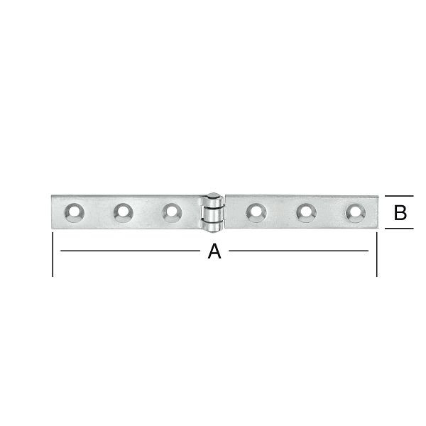 Vormann geschlagen, stark, schmale Scharnierbänder 200 x 20 mm, verzinkt, VE: 20 Stück, 000007200Z