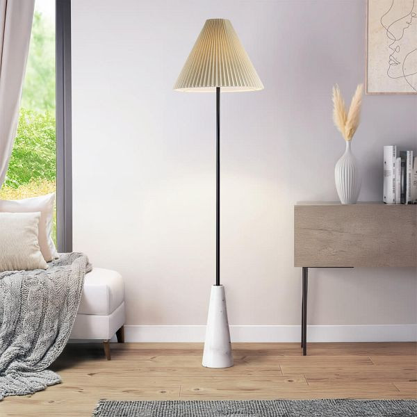 HOME DELUXE Stehlampe in Marmoroptik, Weiß, 61137, 4058166320407