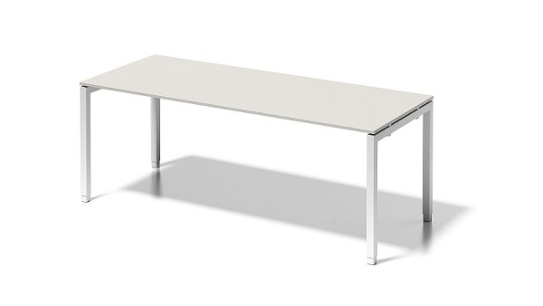 Bisley Cito Schreibtisch, 650-850 mm höheneinstellbares U-Gestell, H 19 x B 2000 x T 800 mm, grauweiß/verkehrsweiß, DUH2008GW396