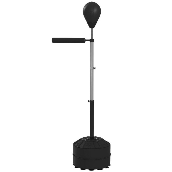 SPORTNOW Punchingball mit Reflexstange höhenverstellbar 160-205 cm, befüllbare Basis, inkl. Luftpumpe, A91-308V00BK