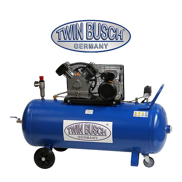 Twin Busch Druckluftkompressor liegend 200 Liter, TWK-200L
