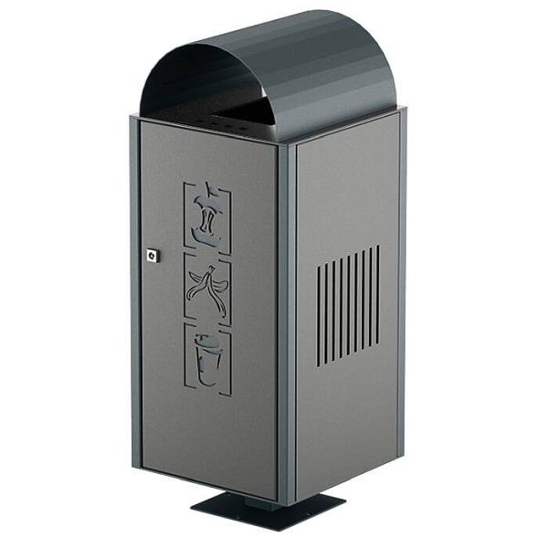 Stein HGS Abfallbehälter -City 250- mit Ascher, zum Einbetonieren, RAL 6009 tannengrün, RAL 6005 moosgrün, 36648-9-8