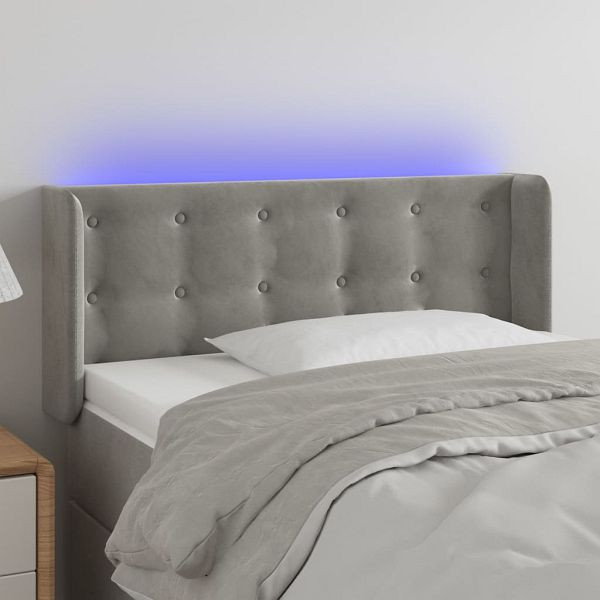 vidaXL LED Kopfteil Hellgrau 83x16x78/88 cm Samt, 3123700