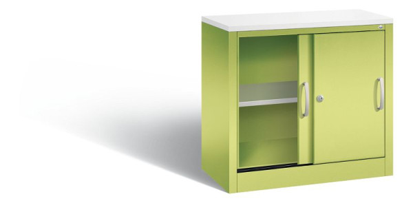 C+P Sideboard mit Schiebetüren Acurado, H720xB800xT400mm, Farbe: Viridingrün / Viridingrün, Bügelgriff, 2 OH, 5722-00 S10333