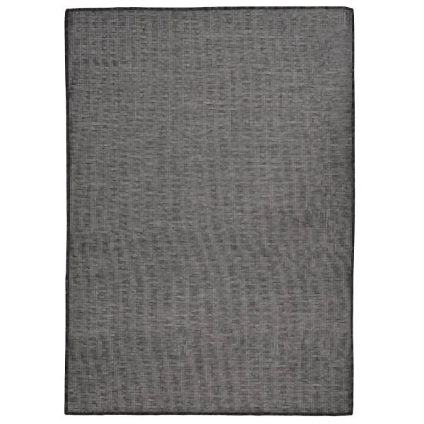 vidaXL Outdoor-Teppich Flachgewebe 140x200 cm Grau, 340775