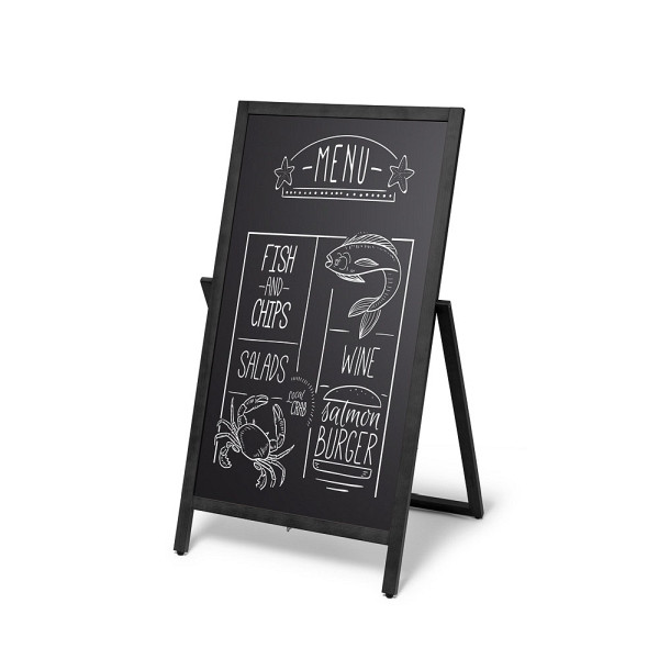 Showdown Displays Holz Kundenstopper Flip 55x105 cm Schwarz, ZPCHFBL55x105