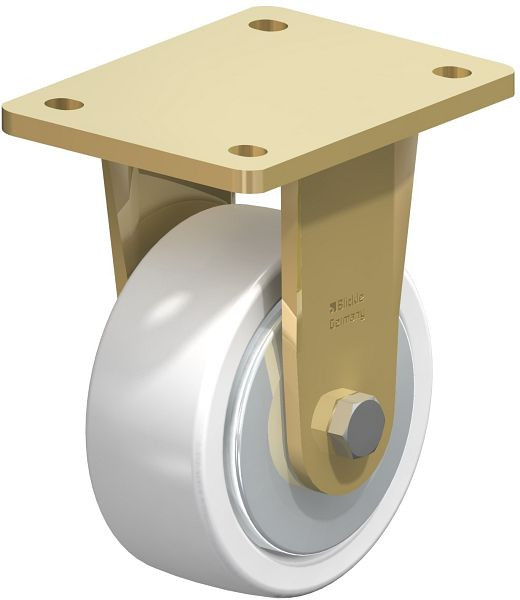 Blickle BS-SPO 127G-FA Stahlgeschweißte Schwerlast-Bockrolle, Polyamid, Weiß, 749252