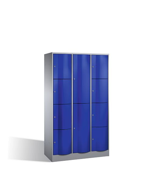 C+P Kombi-Schließfachschrank Resisto, H1950xB1148xT540mm, Farbe: Weißaluminium / Enzianblau, 8070-3723 S10007