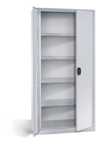 C+P Flügeltürenschrank Basic, H1950xB935xT400mm, Farbe: Lichtgrau, Rundgriff, 130287-300 S10000