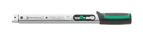 STAHLWILLE Drehmomentschlüssel Serie MANOSKOP Nr.730/10 QUICK auslösend, Doppelskala 20-100 Nm/15-72,5 ftlb Werkzeugaufnahme 9x12 mm, 50184010