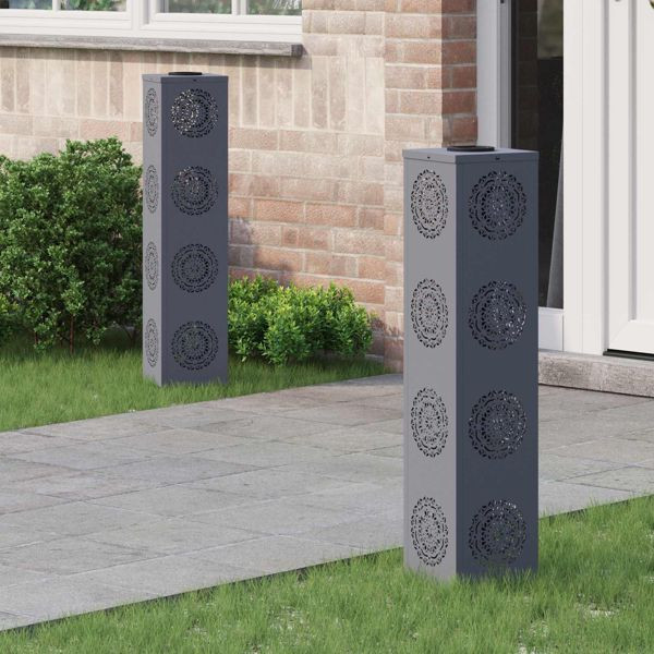 vidaXL Solar LED Weg Licht 2 pcs Anthrazit Kalt gewalzter Stahl, 879788