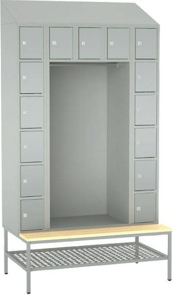 Eurobox Offene Garderobe mit Sitzbank, 15 Fächer, 0801-110015