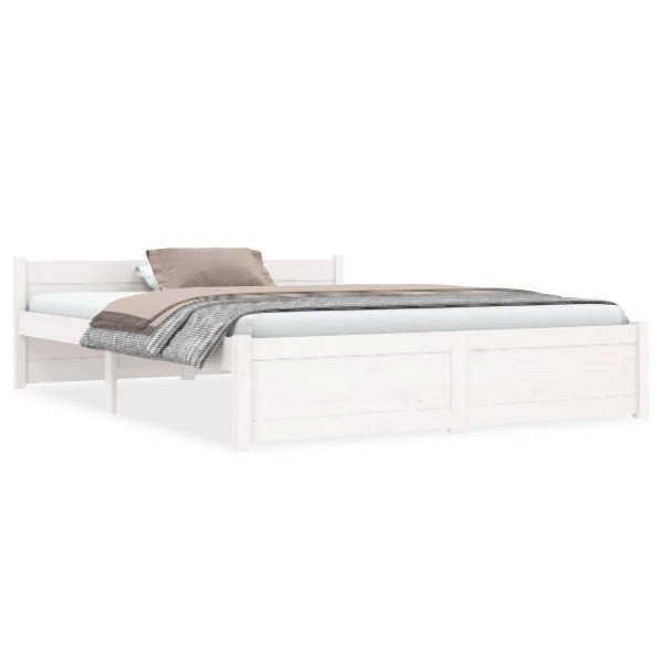 vidaXL Massivholzbett Weiß 140x190 cm, 815025, 8720286999707
