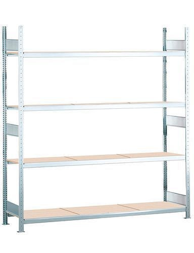 Schulte Weitspannregal mit Spanplatten, Grundfeld, 4 Lagerebenen, Fachbreite 2500 mm, 2560 x 436 x 2500 mm, 278964