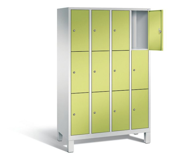 C+P Schließfachschrank Evolo, H1850xB1190xT500mm, Farbe: Lichtgrau / Viridingrün, 48010-403 S10082