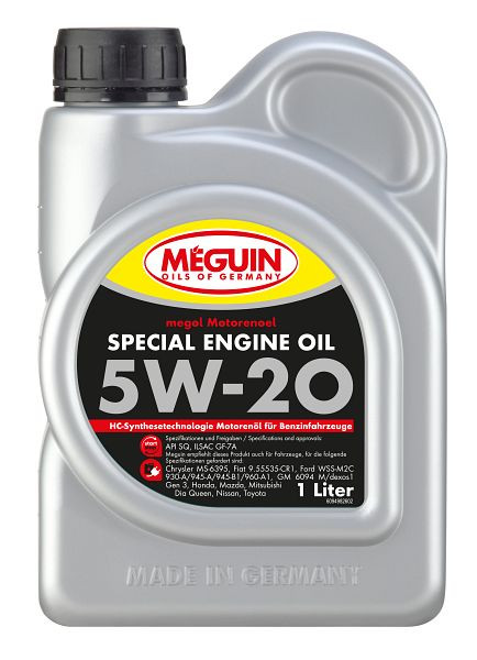 Meguin Motorenöl megol Special Engine Oil SAE 5W-20, Kanister Kunststoff, VE: 1 Liter, 9498