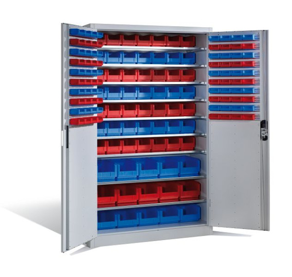 C+P Magazinschrank Acurado, H1950xB1200xT500mm, Farbe: Lichtgrau, Muldengriff, 8931-502 S10071