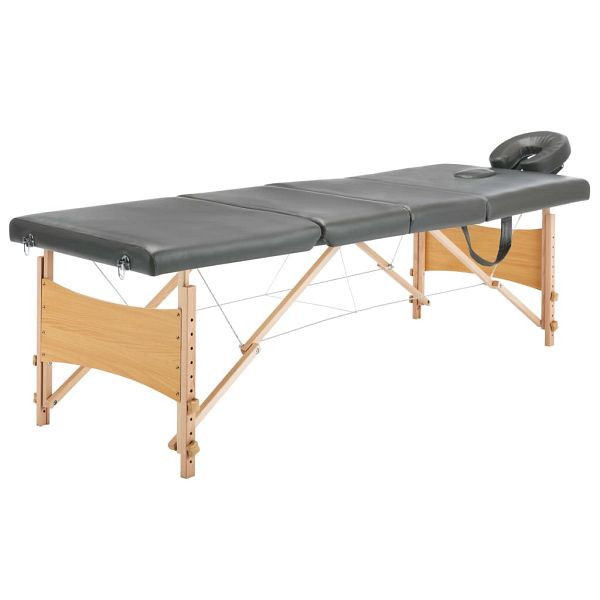 vidaXL Massageliege 4-Zonen Holzgestell Anthrazit 186x68 cm, 110173
